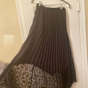 Black lace/pleated skirt